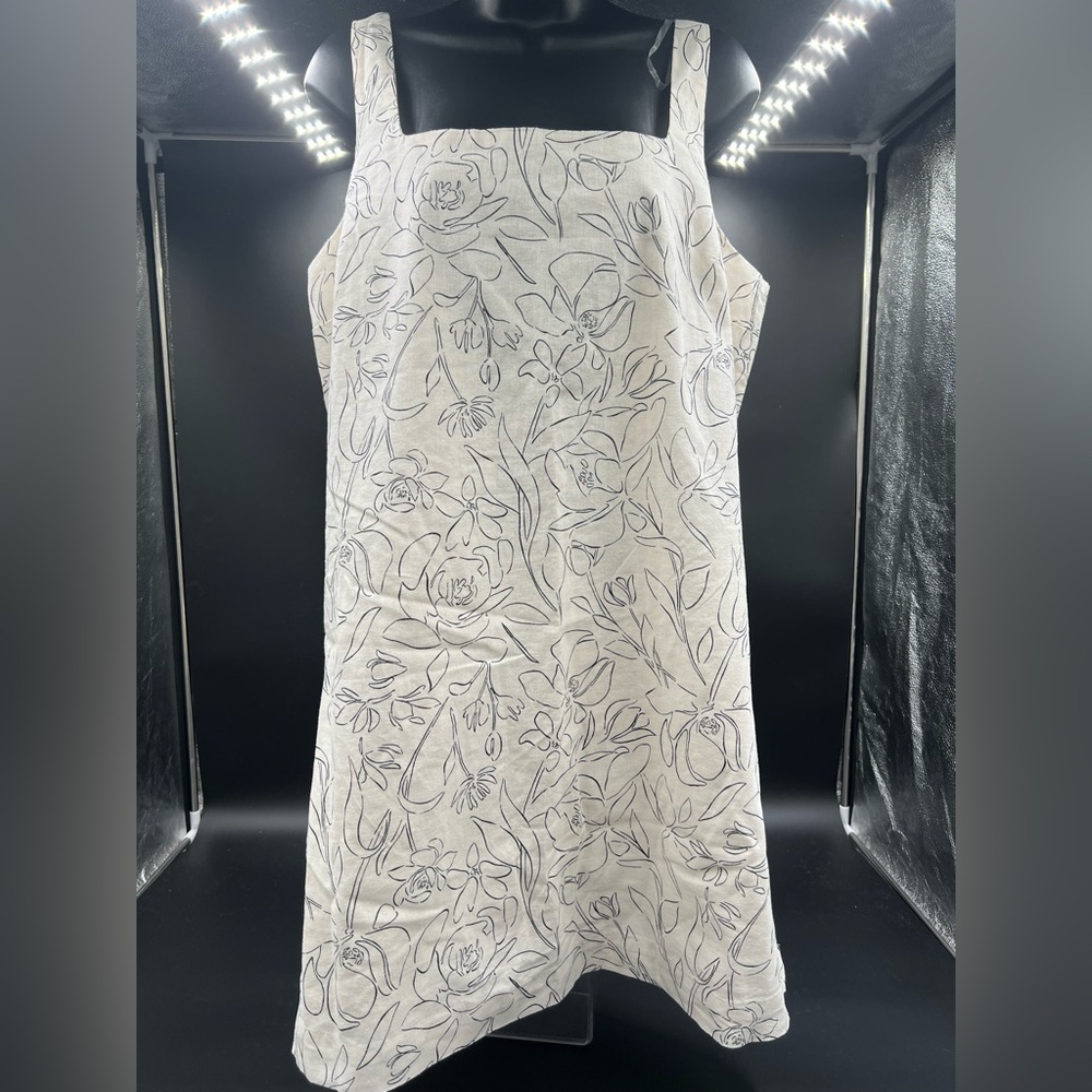 A New Day Floral Mini Dress - Cream and Black